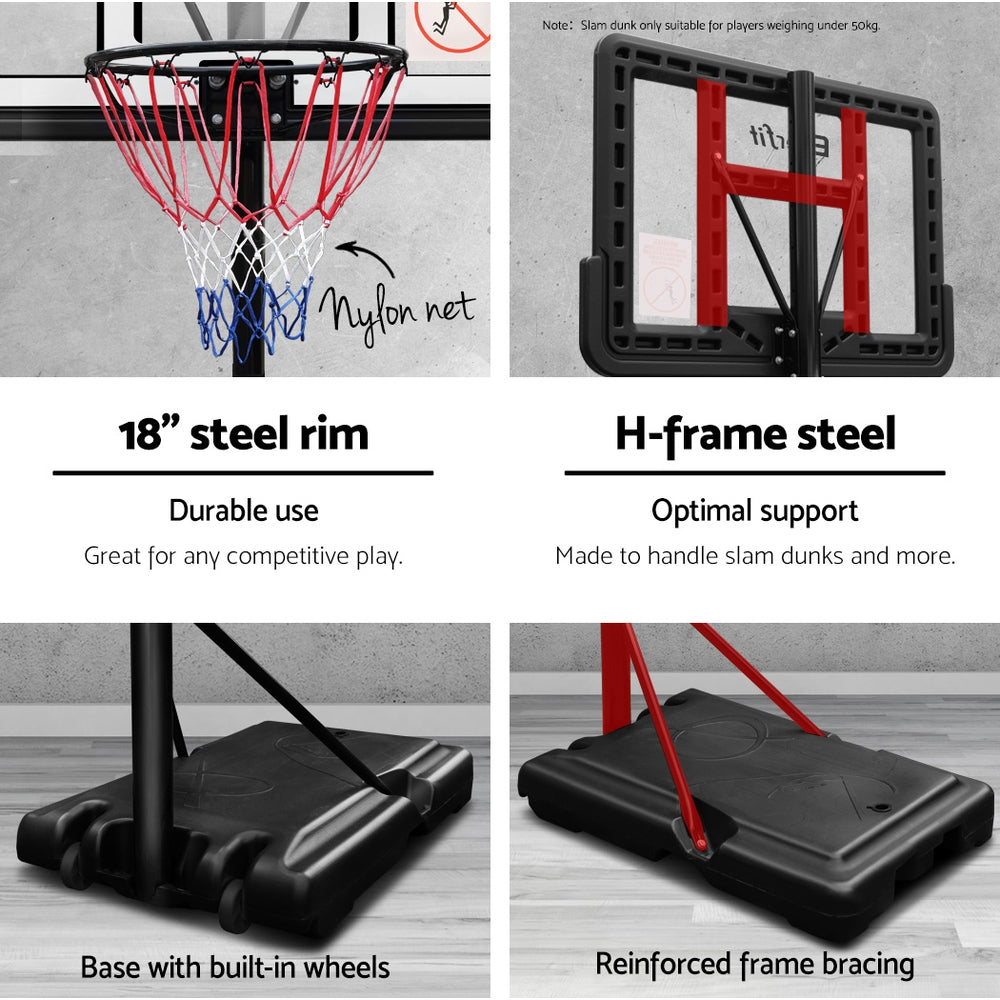 Marlook 3.05M Basketball Hoop Stand System Adjustable Height Portable Pro Blue