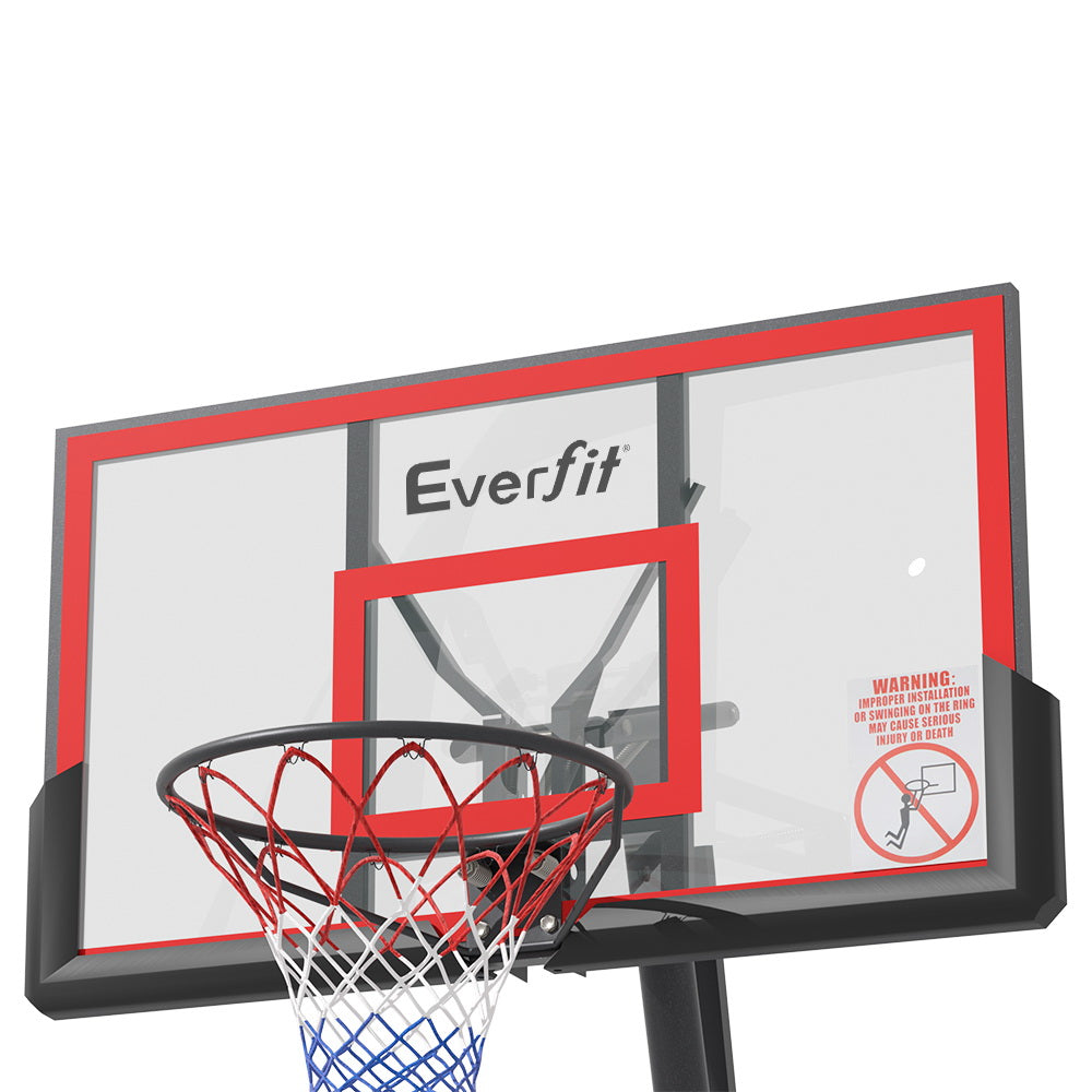 Marlook 3.05M Basketball Hoop Stand System Adjustable Height Portable Red Pro