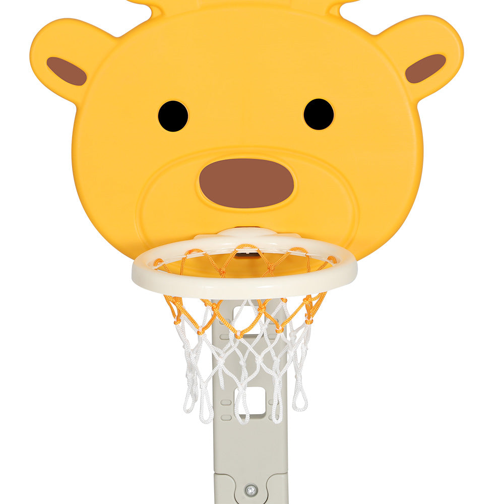 Marlook Kids Basketball Hoop Stand Adjustable 5-in-1 Sports Center Toys Set Yellow