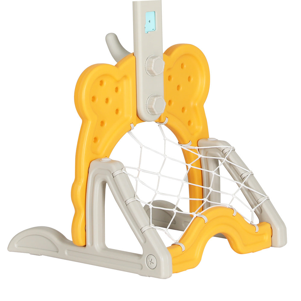 Marlook Kids Basketball Hoop Stand Adjustable 5-in-1 Sports Center Toys Set Yellow