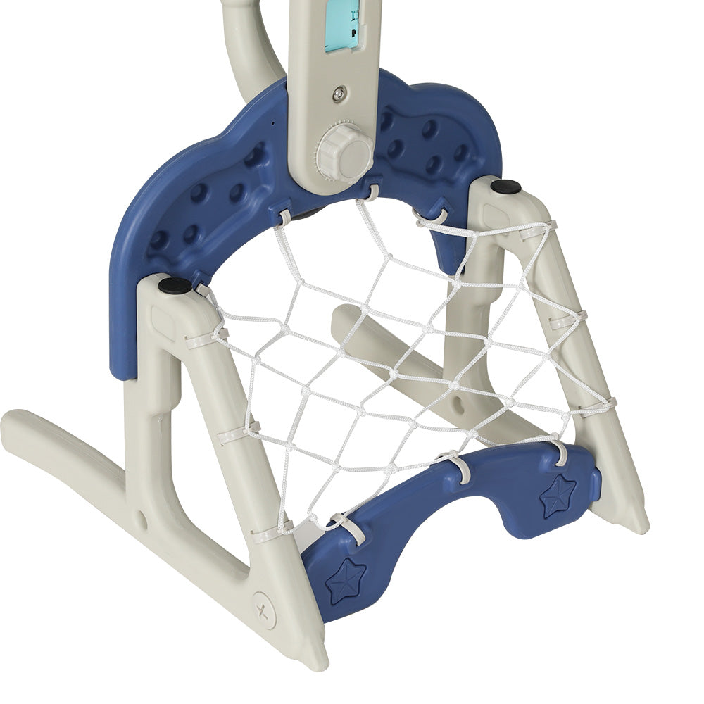 Marlook Kids Basketball Hoop Stand Adjustable 6-in-1 Sports Center Toys Set Blue