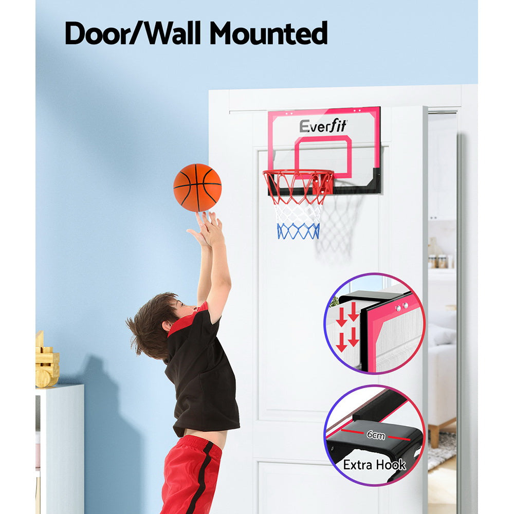 Marlook 23" Mini Basketball Hoop Backboard Door Wall Mounted Sports Kids Red