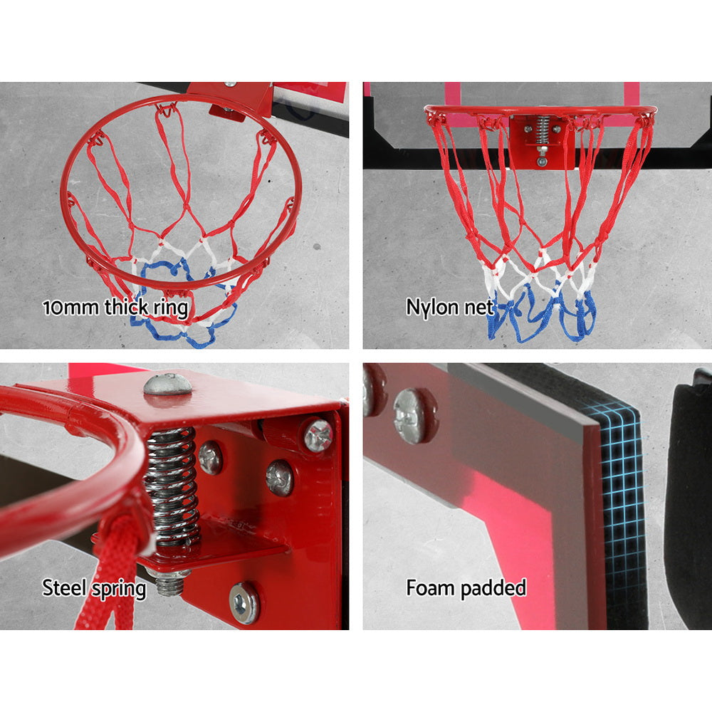 Marlook 23" Mini Basketball Hoop Backboard Door Wall Mounted Sports Kids Red