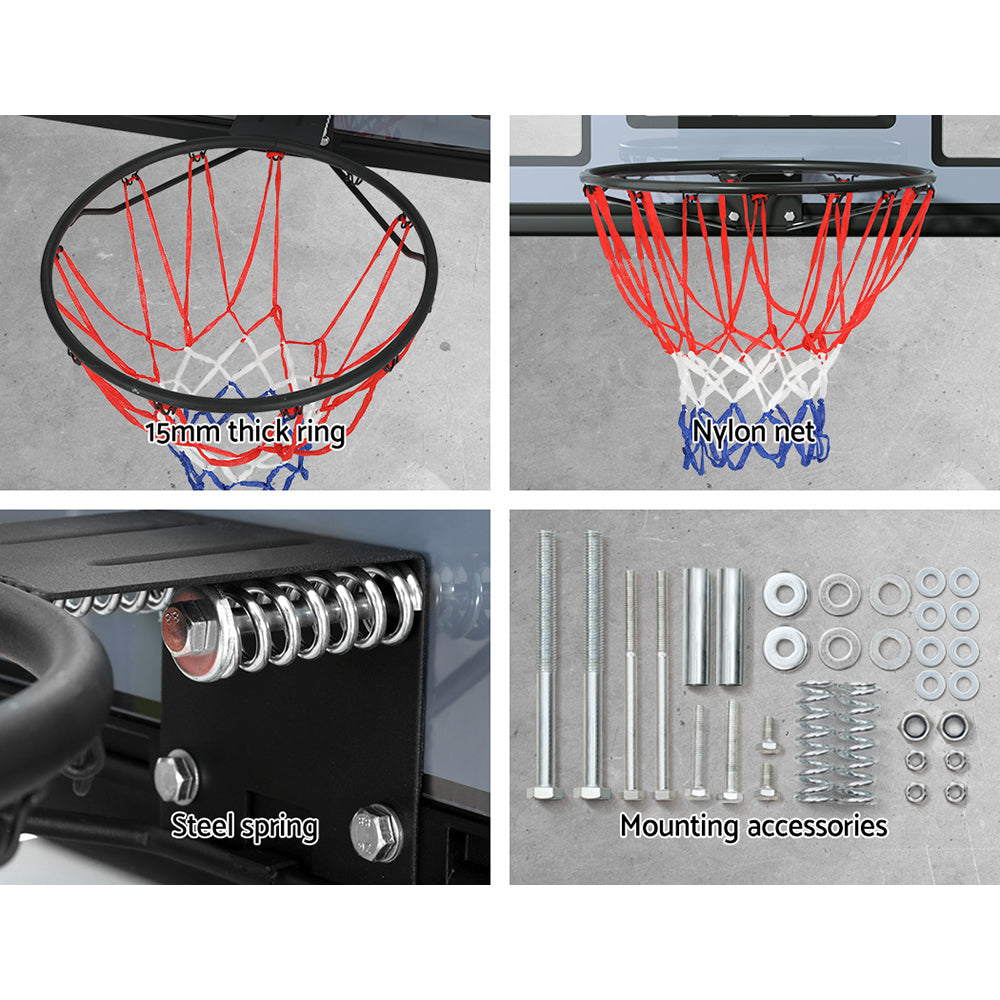 Marlook 45" Basketball Hoop Backboard Wall Mounted Ring Net Sports Pro System