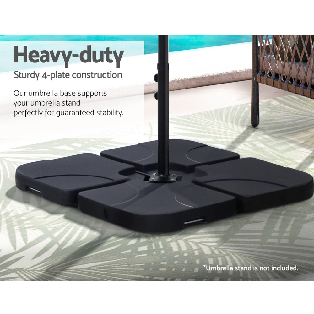 Marlook Outdoor Umbrella Base 50cm 4 Plates Stand Pod Cantilever