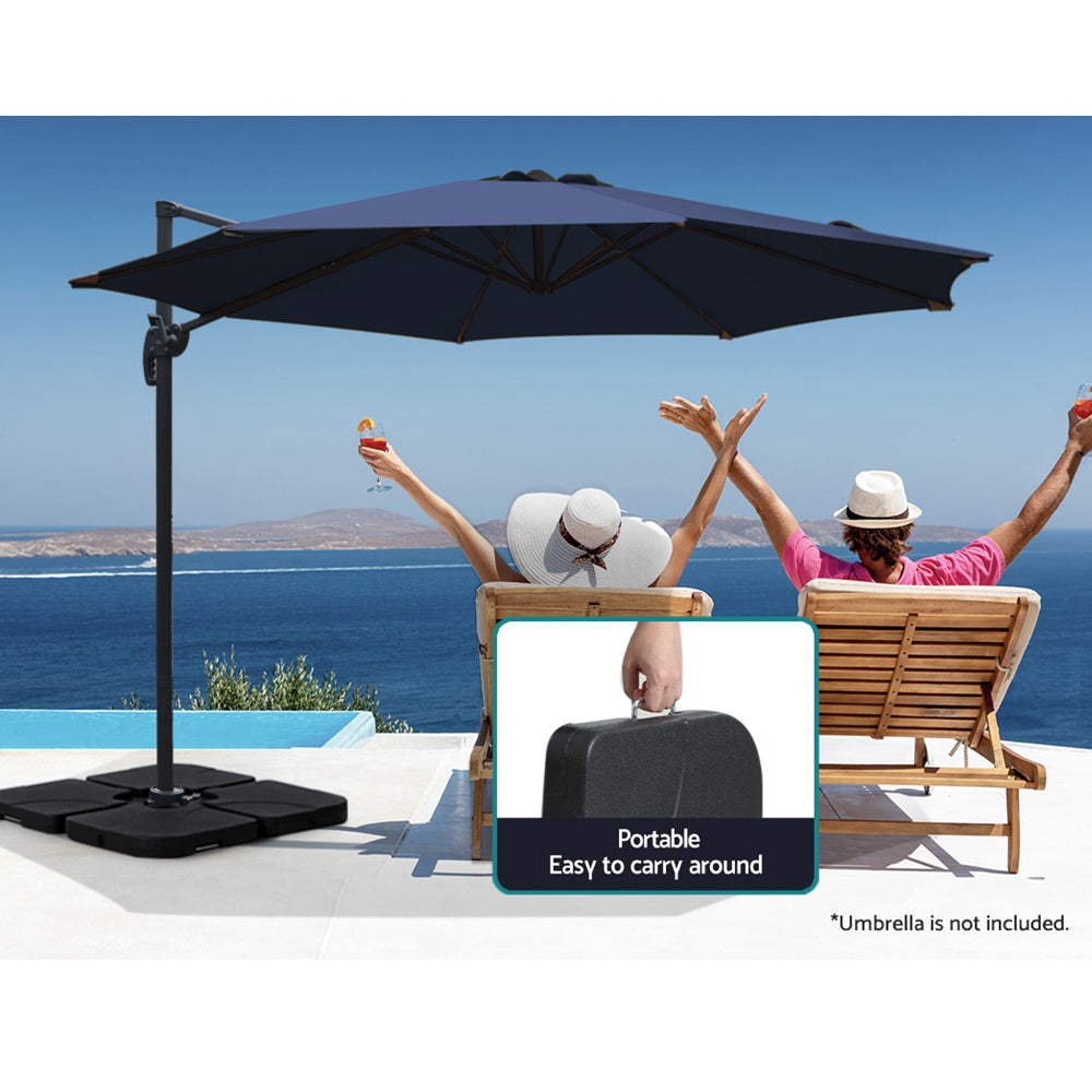 Marlook Outdoor Umbrella Base 50cm 4 Plates Stand Pod Cantilever