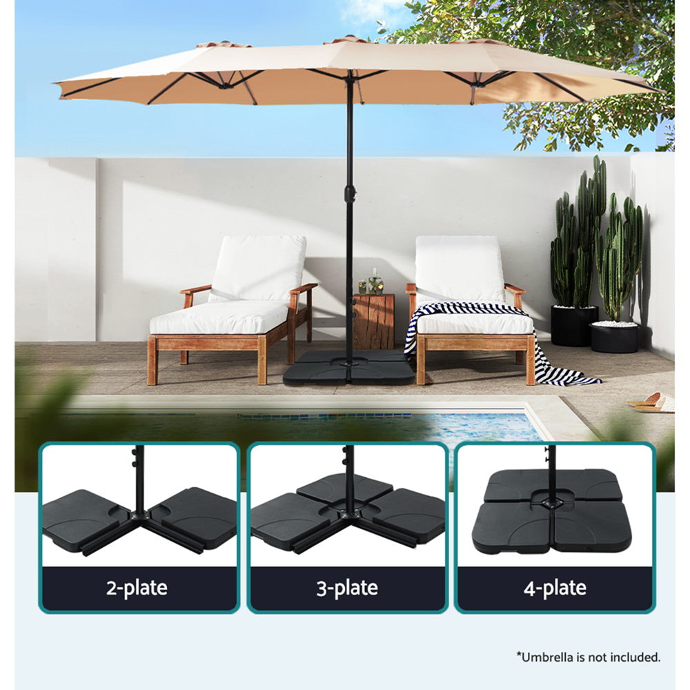 Marlook Outdoor Umbrella Base 50cm 4 Plates Stand Pod Cantilever
