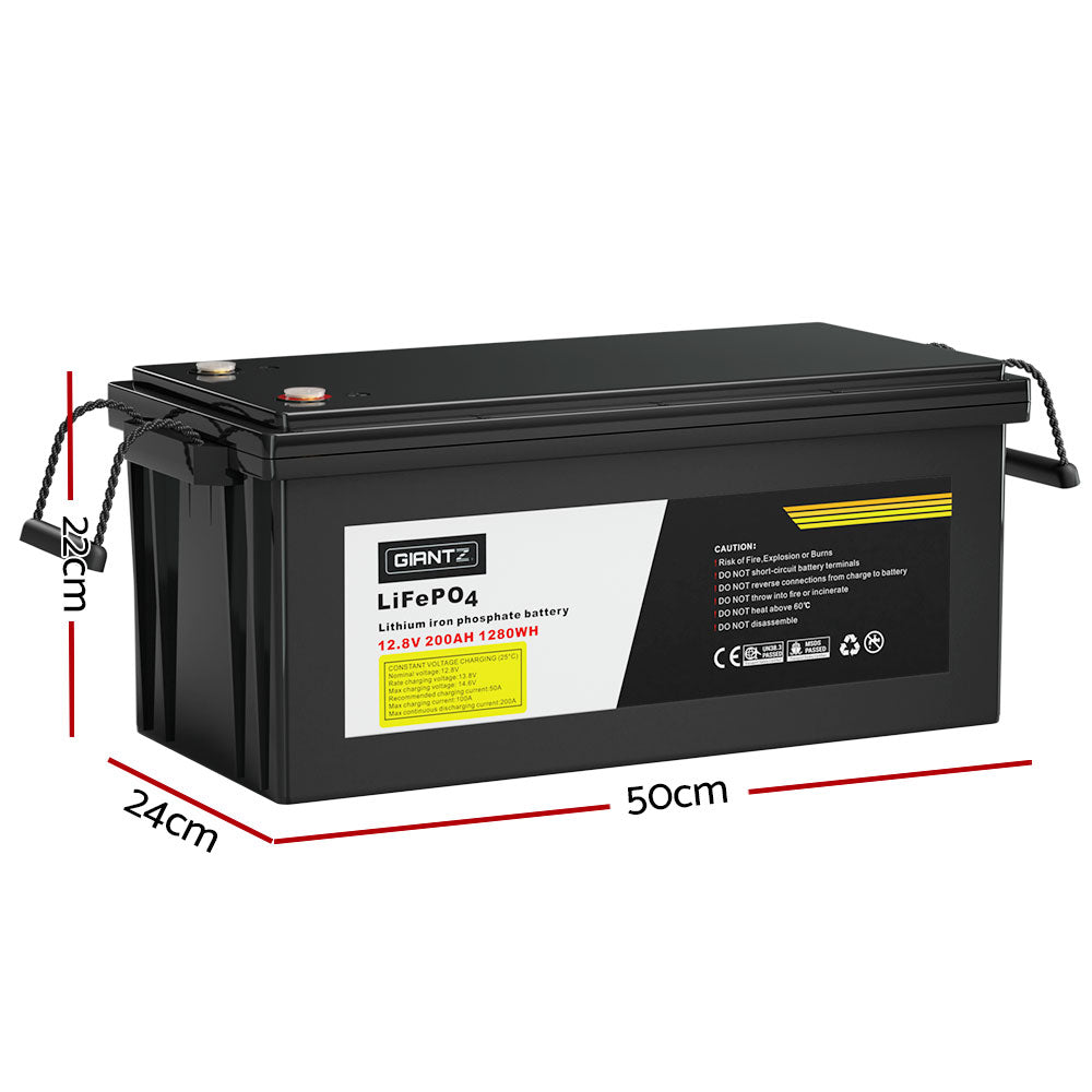 Marlook 12V 200Ah Lithium Battery LiFePO4 Deep Cycle Box Solar Marlook Camping