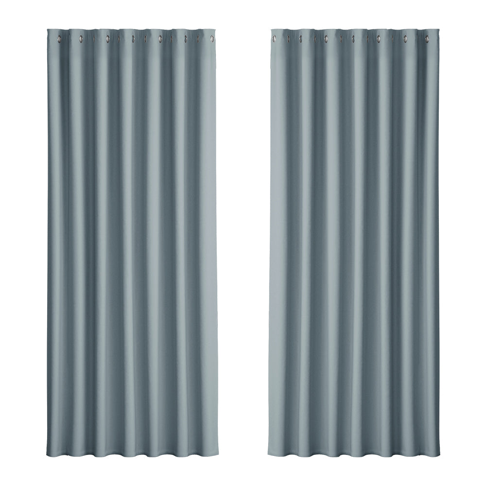 Marlook 2X Blockout Curtains Eyelet 240x230cm Grey