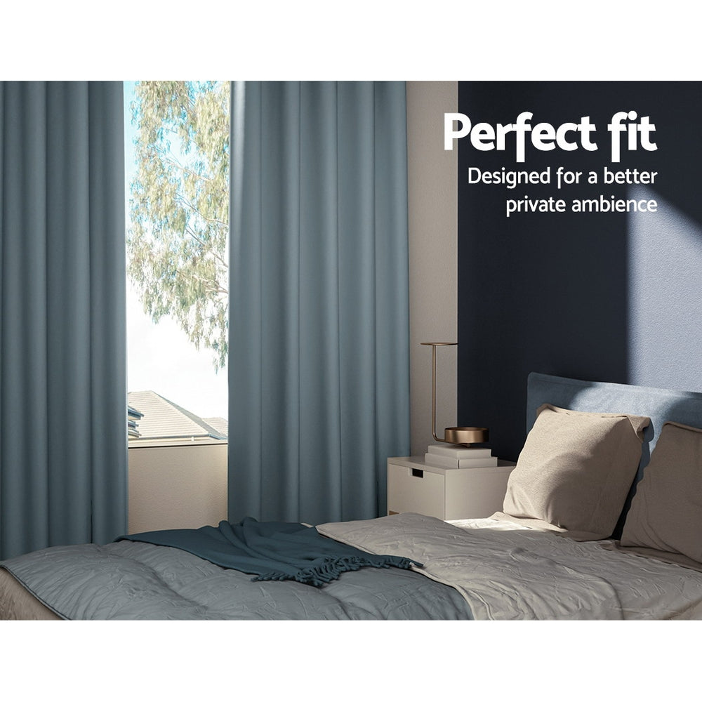 Marlook 2X Blockout Curtains Eyelet 300x230cm Grey