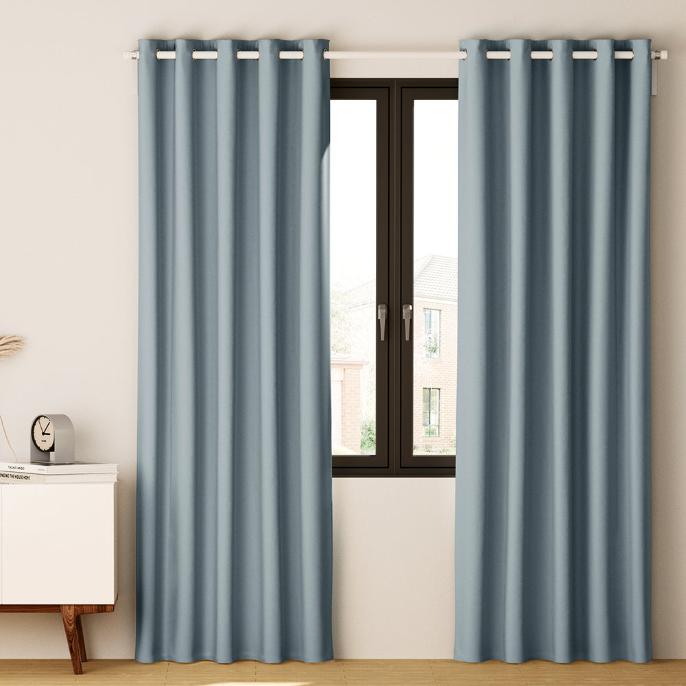 Marlook 2X Blockout Curtains Eyelet 300x230cm Grey