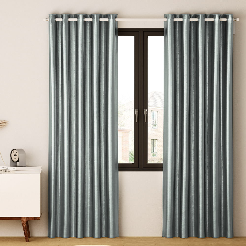 Marlook 2X Blockout Curtains Eyelet 300x230cm Grey Shine
