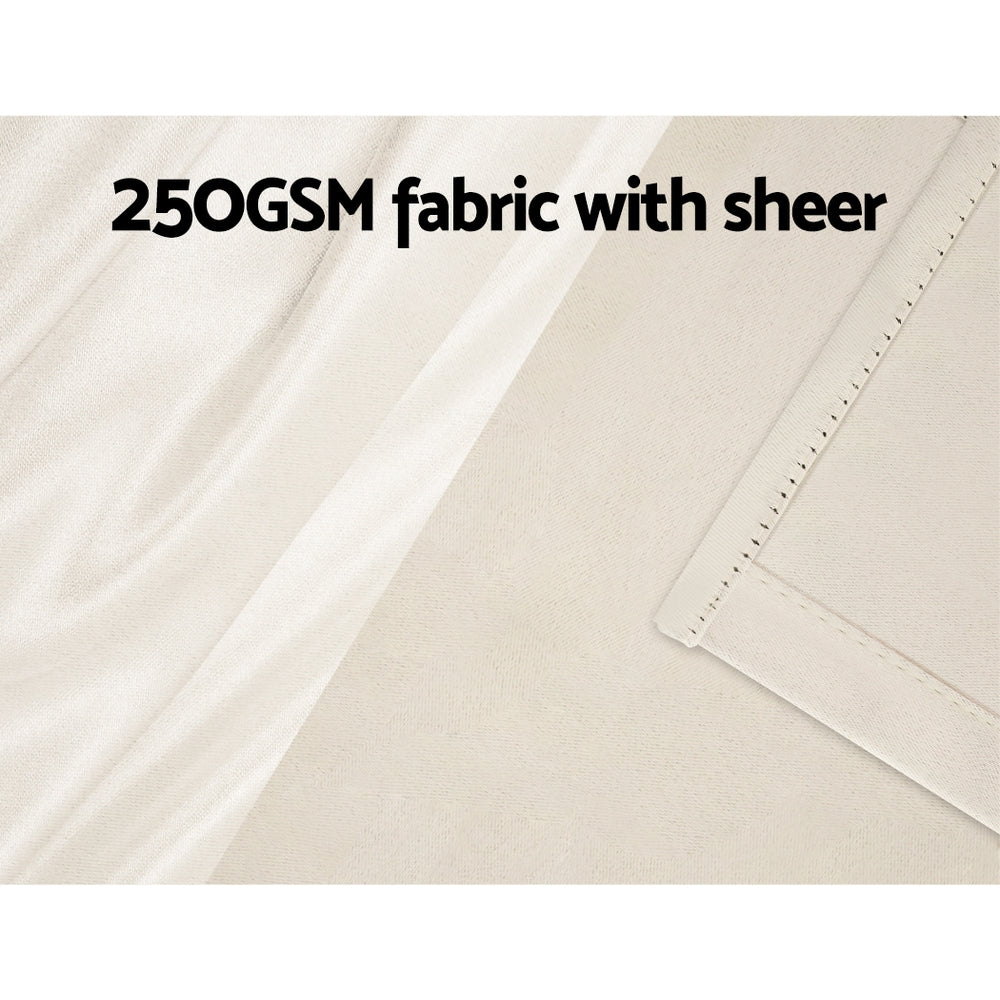 Marlook 2X 132x160cm Blockout Sheer Curtains Beige