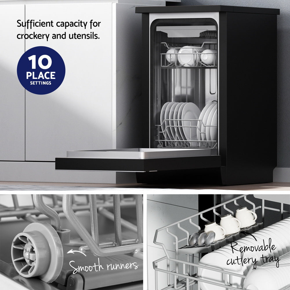 Marlook 10 Place Settings Freestanding Dishwasher Black