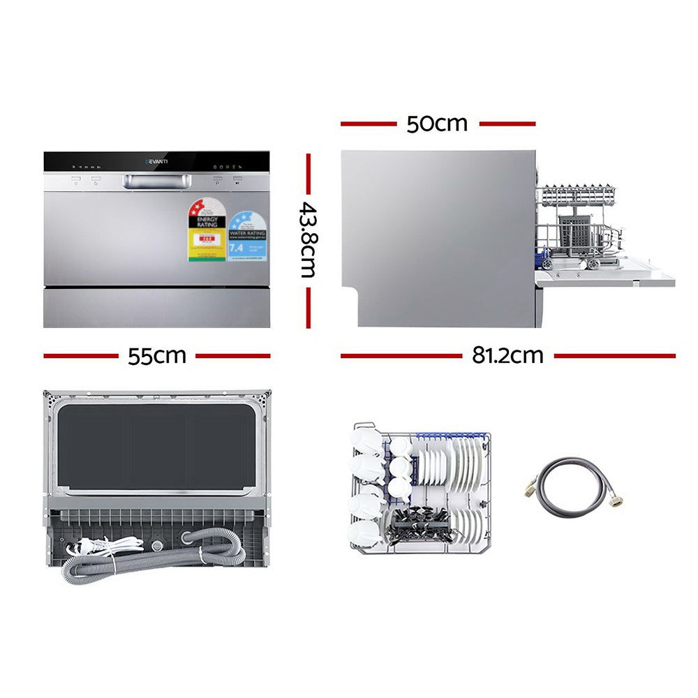 Marlook 6 Place Settings Benchtop Dishwasher Sliver