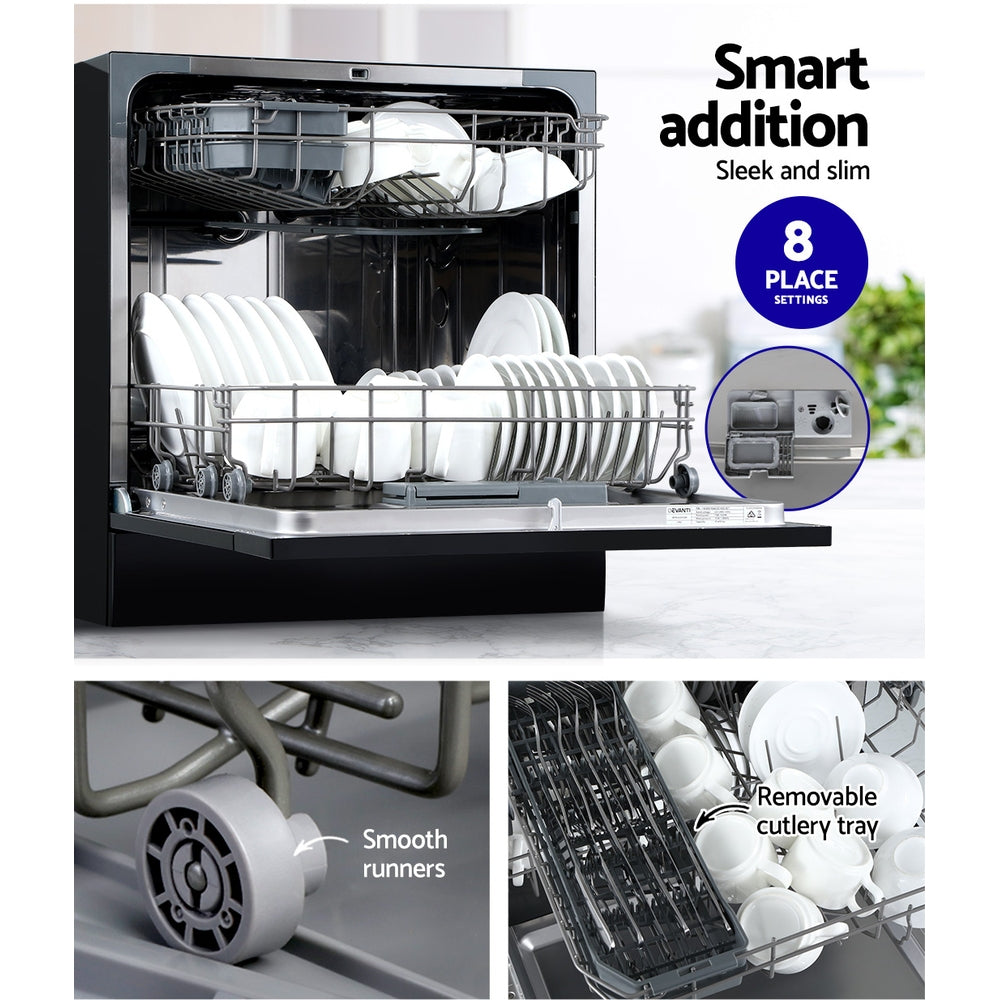 Marlook 8 Place Settings Benchtop Dishwasher Black