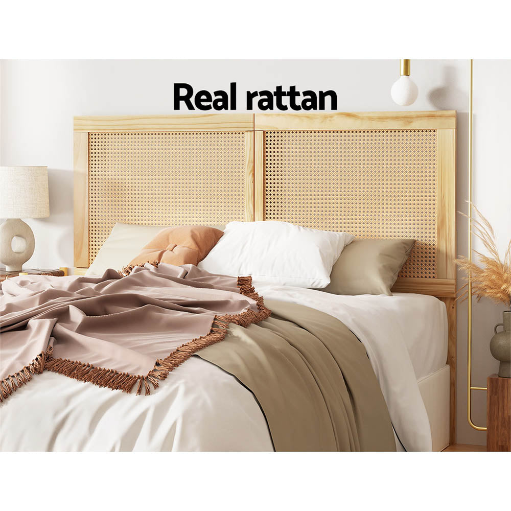 Marlook Bed Head Headboard Double Rattan - RIBO Pine