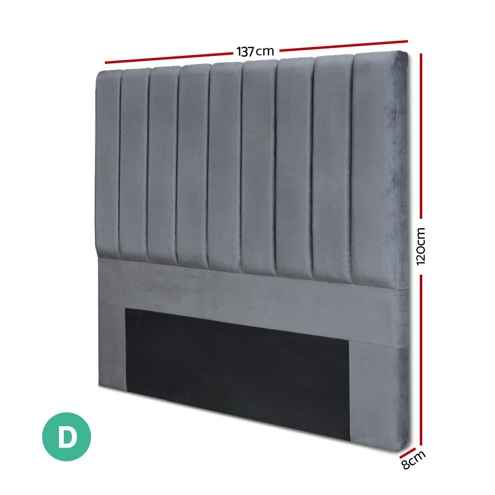 Marlook Bed Head Headboard Double Velvet - VELA Grey