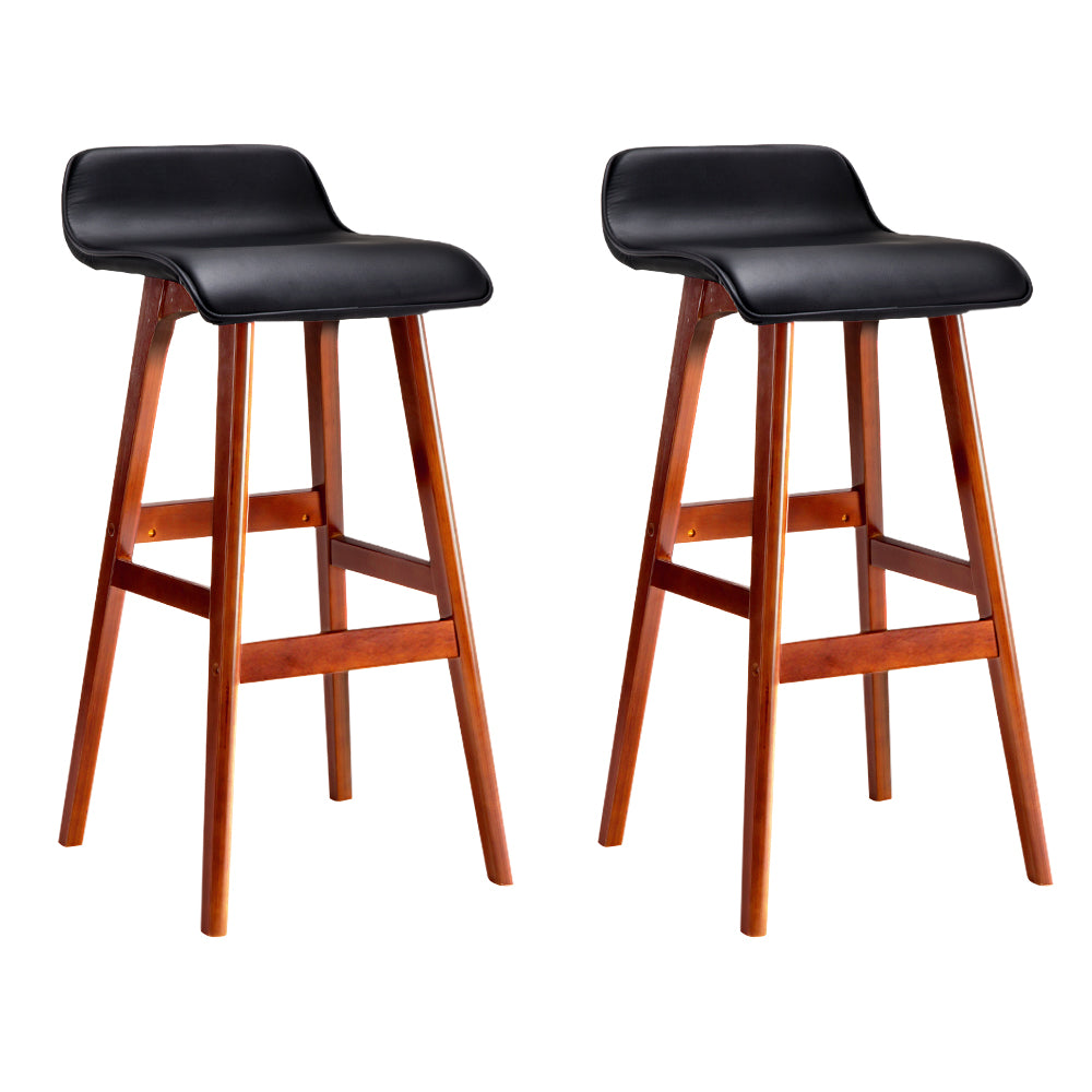 Marlook 2x Bar Stools Wooden Stool Black