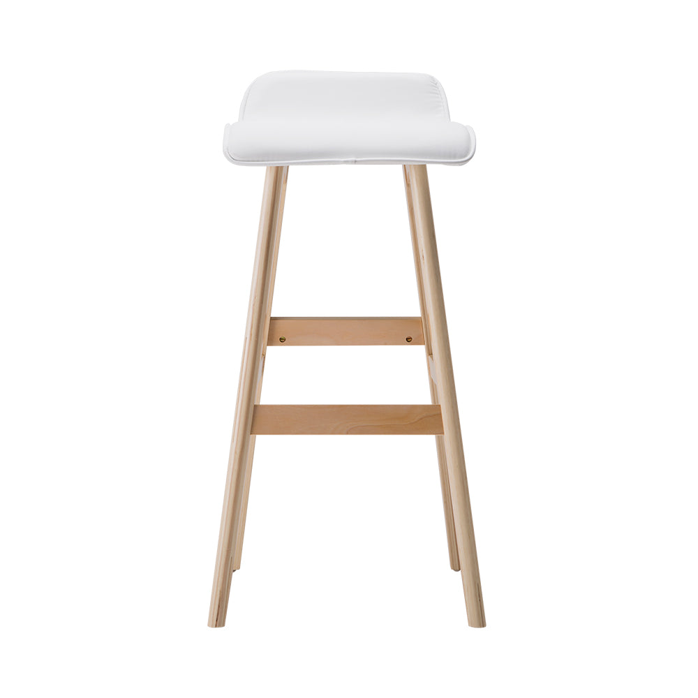 Marlook 2x Bar Stools Wooden Stool White