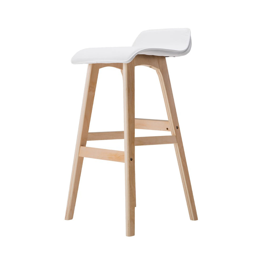 Marlook 2x Bar Stools Wooden Stool White