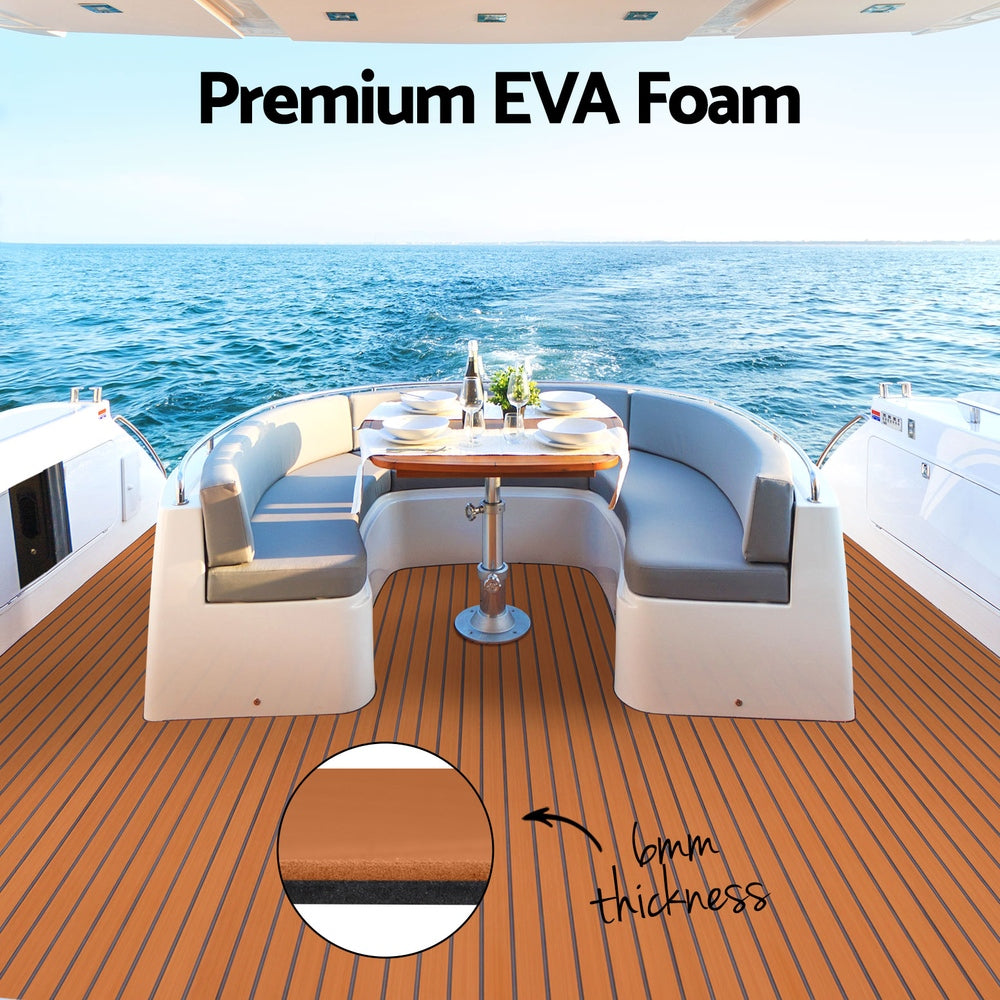 Marlook EVA Foam Boat Flooring Mat Decking Sheet 240x90x0.6cm Dark Brown