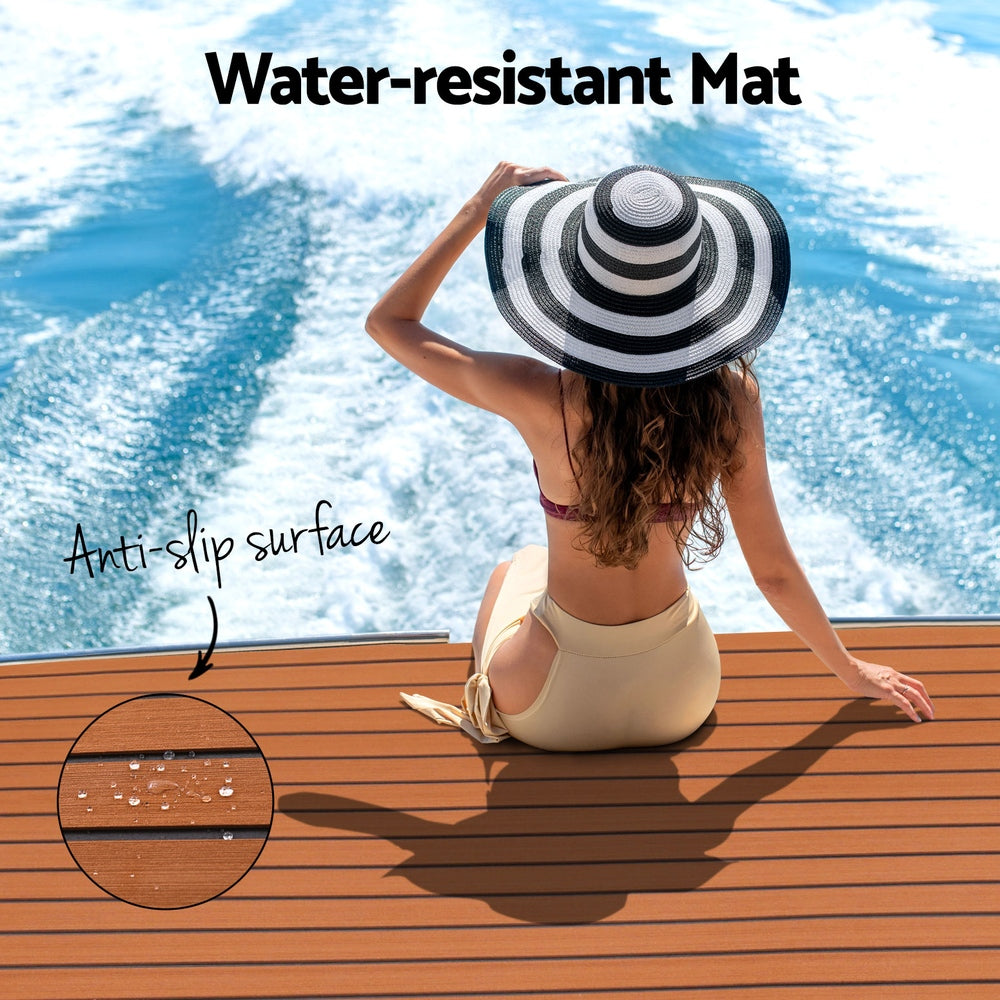 Marlook EVA Foam Boat Flooring Mat Decking Sheet 240x90x0.6cm Dark Brown