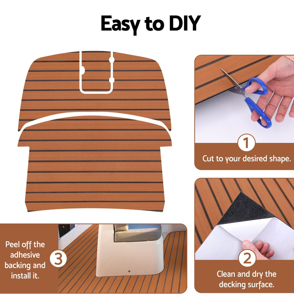 Marlook EVA Foam Boat Flooring Mat Decking Sheet 240x90x0.6cm Dark Brown