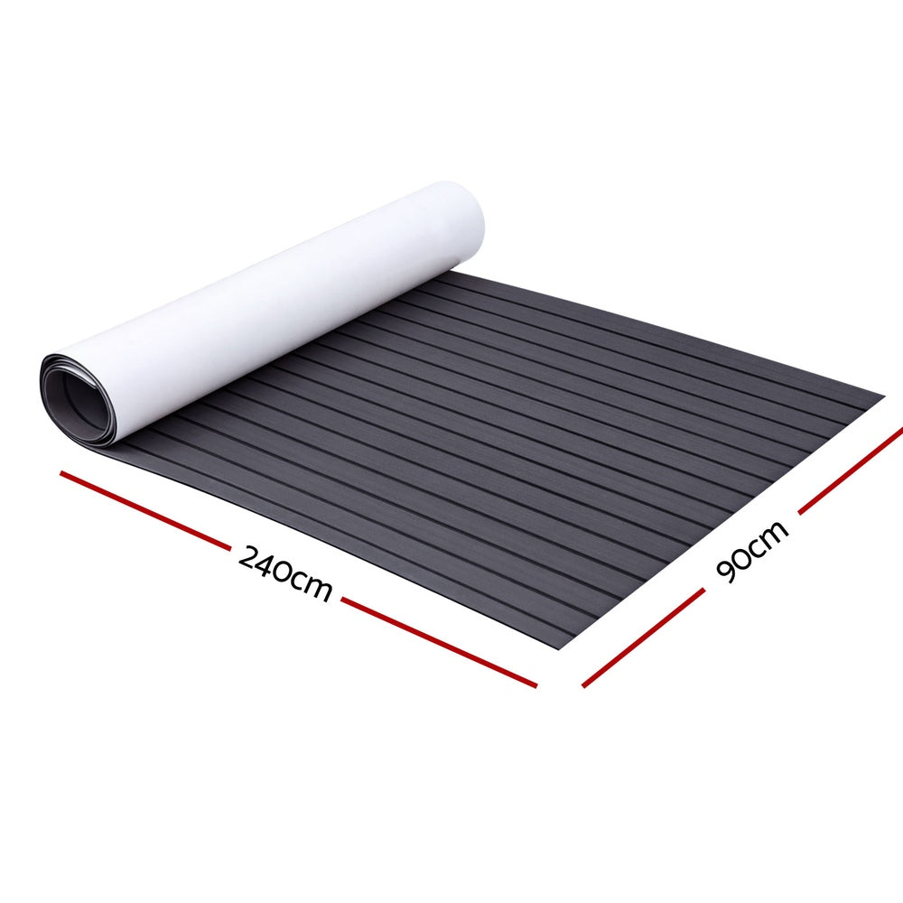 Marlook EVA Foam Boat Flooring Mat Decking Sheet 240x90x0.6cm Dark Grey Decor