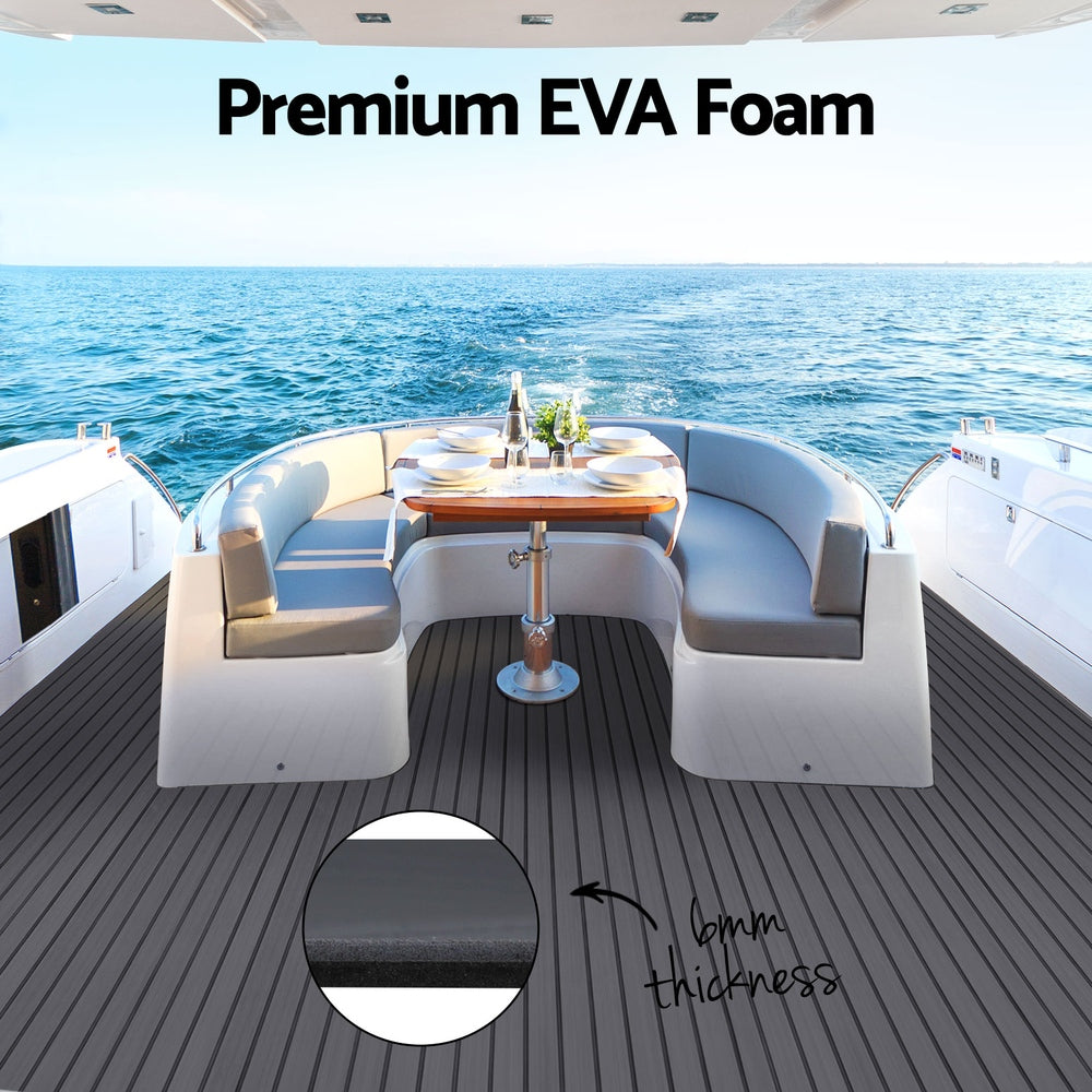 Marlook EVA Foam Boat Flooring Mat Decking Sheet 240x90x0.6cm Dark Grey Decor