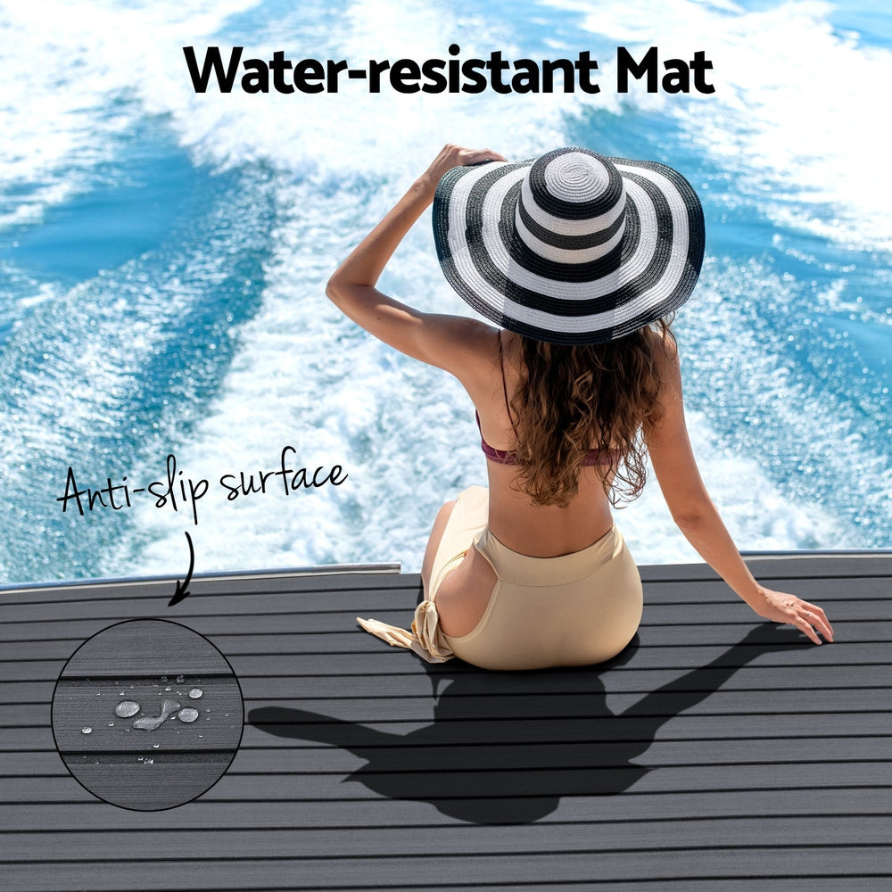 Marlook EVA Foam Boat Flooring Mat Decking Sheet 240x90x0.6cm Dark Grey Decor