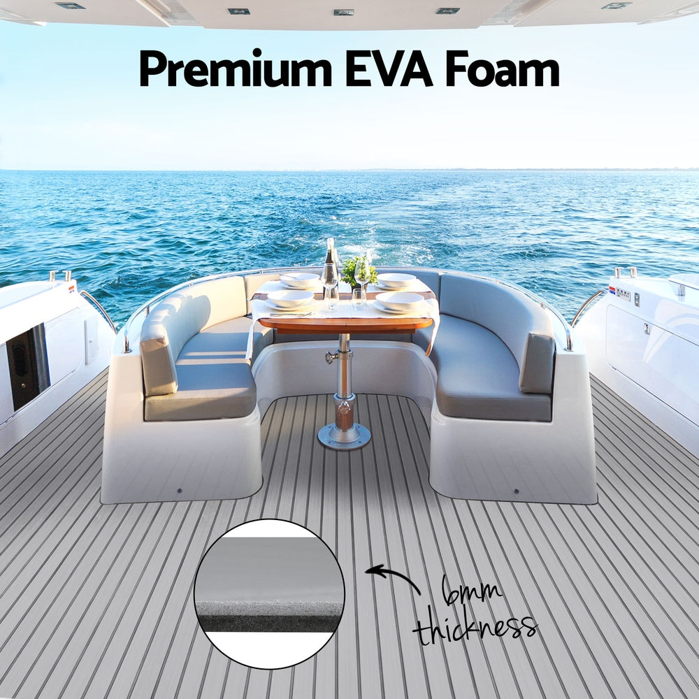 Marlook EVA Foam Boat Flooring Mat Decking Sheet 240x90x0.6cm Light Grey
