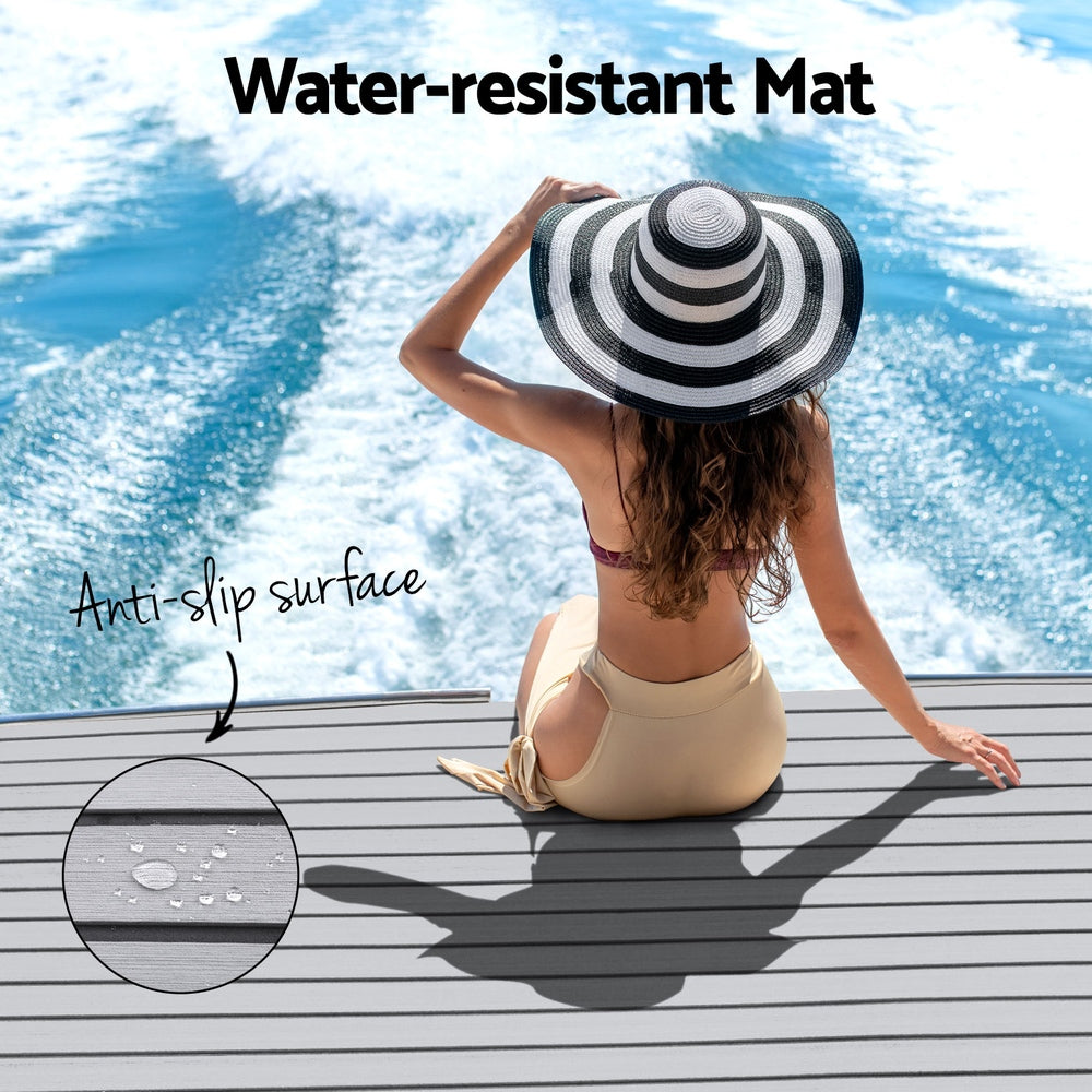 Marlook EVA Foam Boat Flooring Mat Decking Sheet 240x90x0.6cm Light Grey