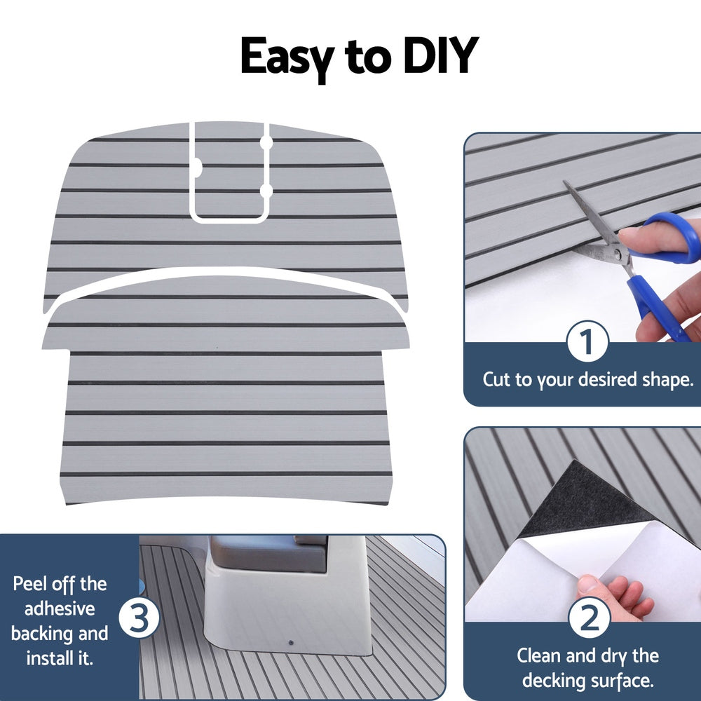 Marlook EVA Foam Boat Flooring Mat Decking Sheet 240x90x0.6cm Light Grey