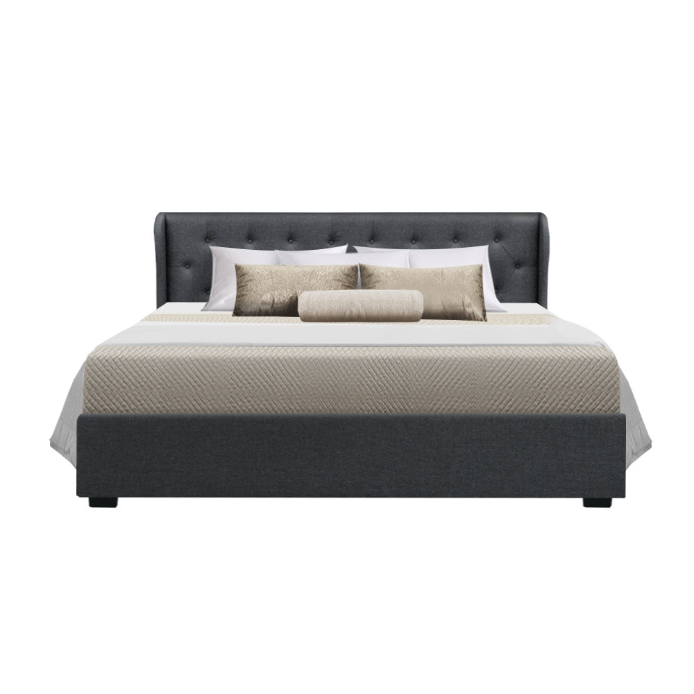 Marlook Bed Frame King Size Gas Lift Charcoal ISSA