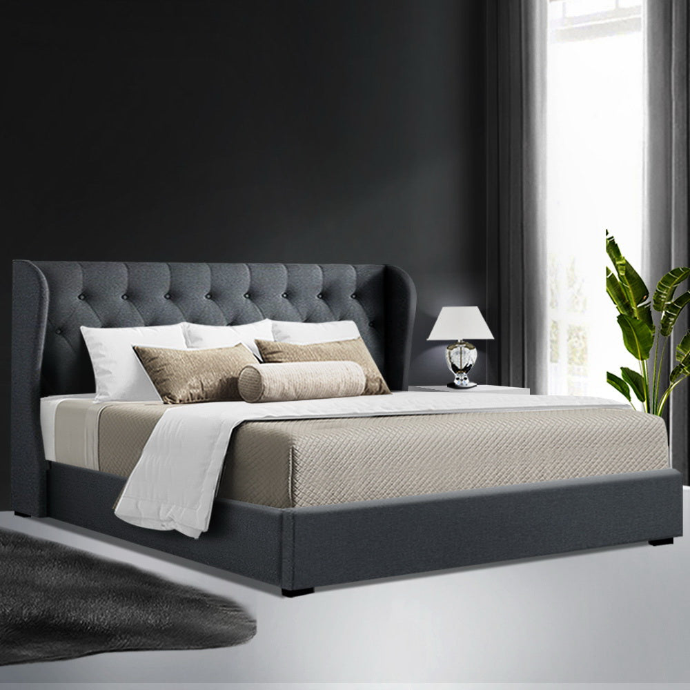 Marlook Bed Frame King Size Gas Lift Charcoal ISSA