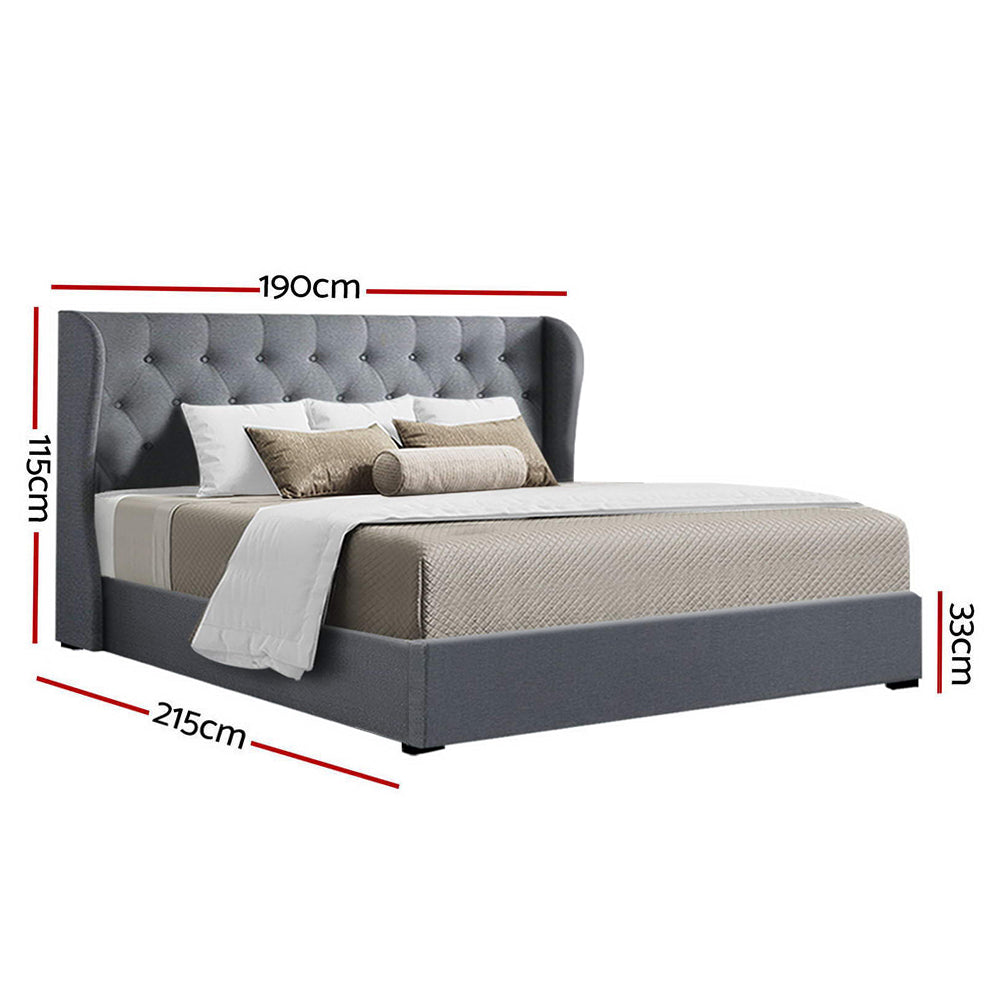 Marlook Bed Frame King Size Gas Lift Grey ISSA