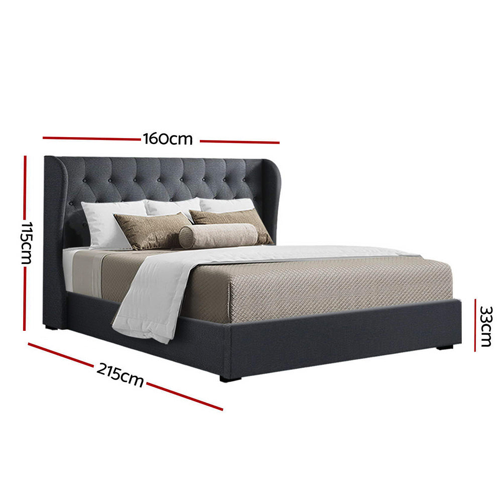 Marlook Bed Frame Queen Size Gas Lift Charcoal ISSA