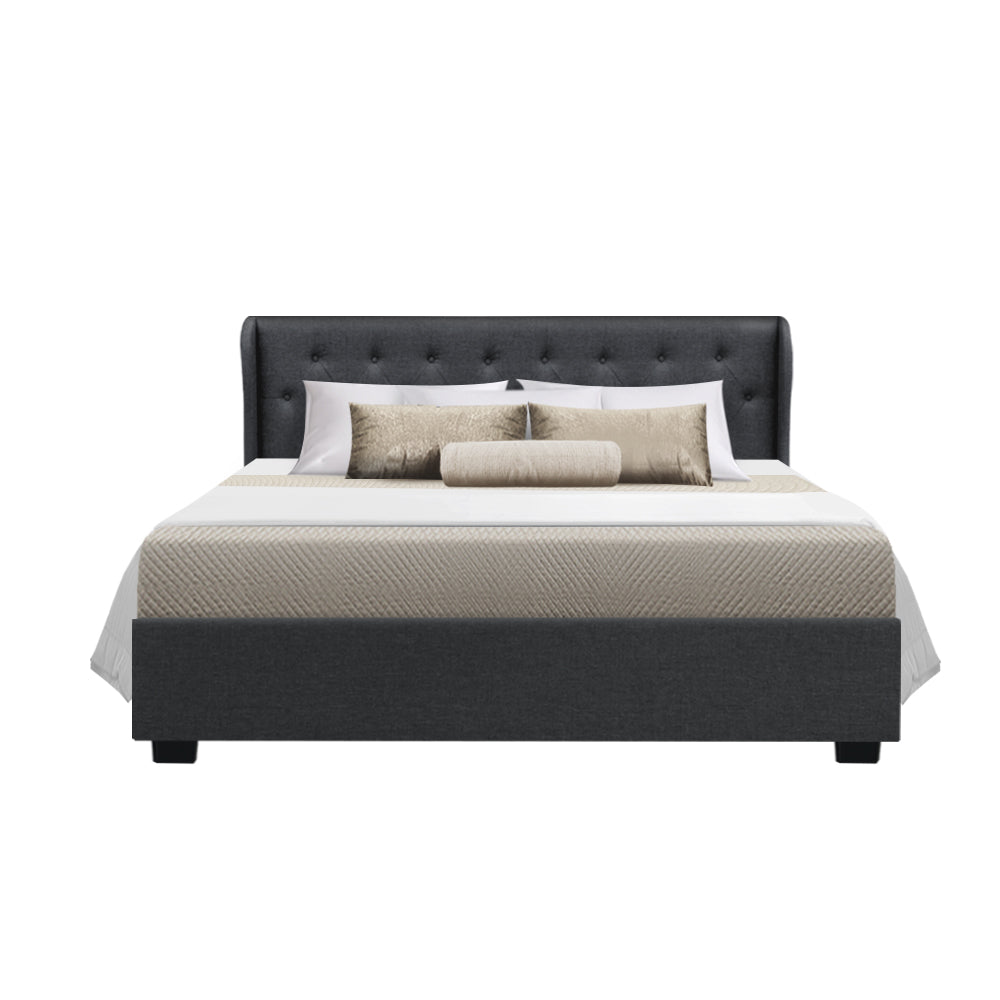 Marlook Bed Frame Queen Size Gas Lift Charcoal ISSA