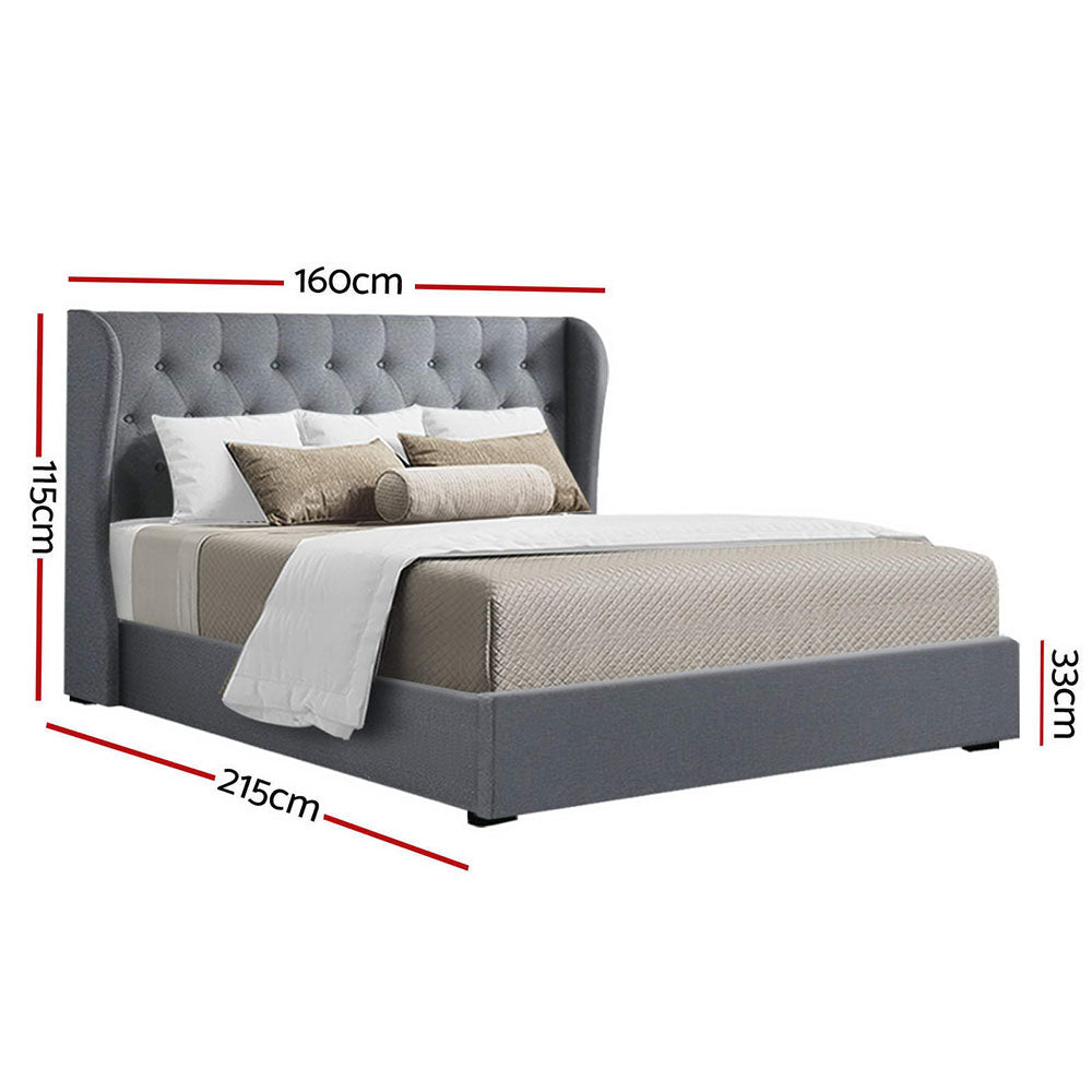 Marlook Bed Frame Queen Size Gas Lift Grey ISSA