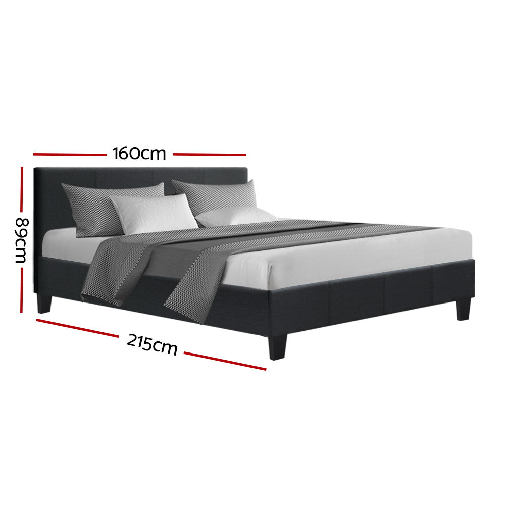 Marlook Bed Frame Queen Size Charcoal NEO