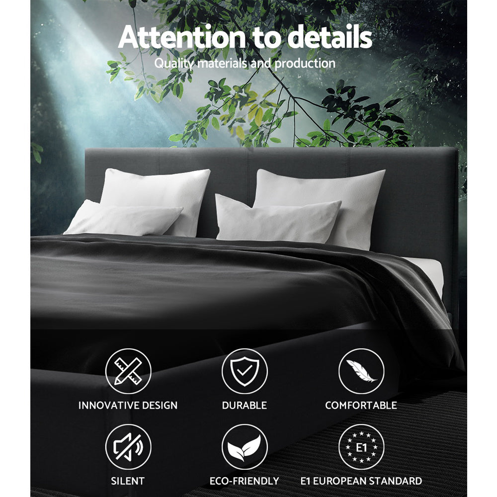 Marlook Bed Frame Queen Size Charcoal NEO