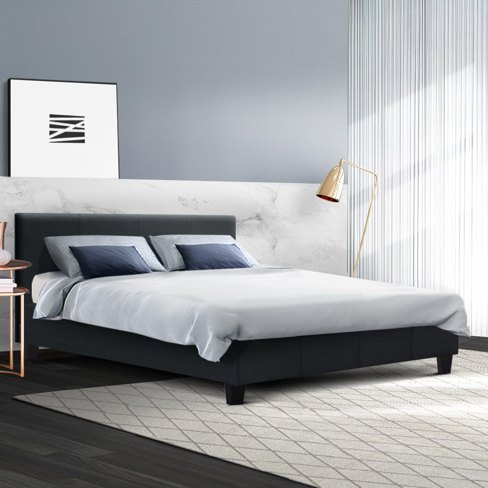 Marlook Bed Frame Queen Size Charcoal NEO