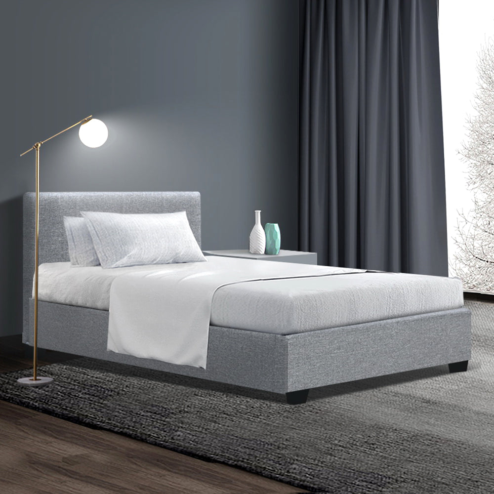 Marlook Bed Frame King Single Size Gas Lift Grey NINO
