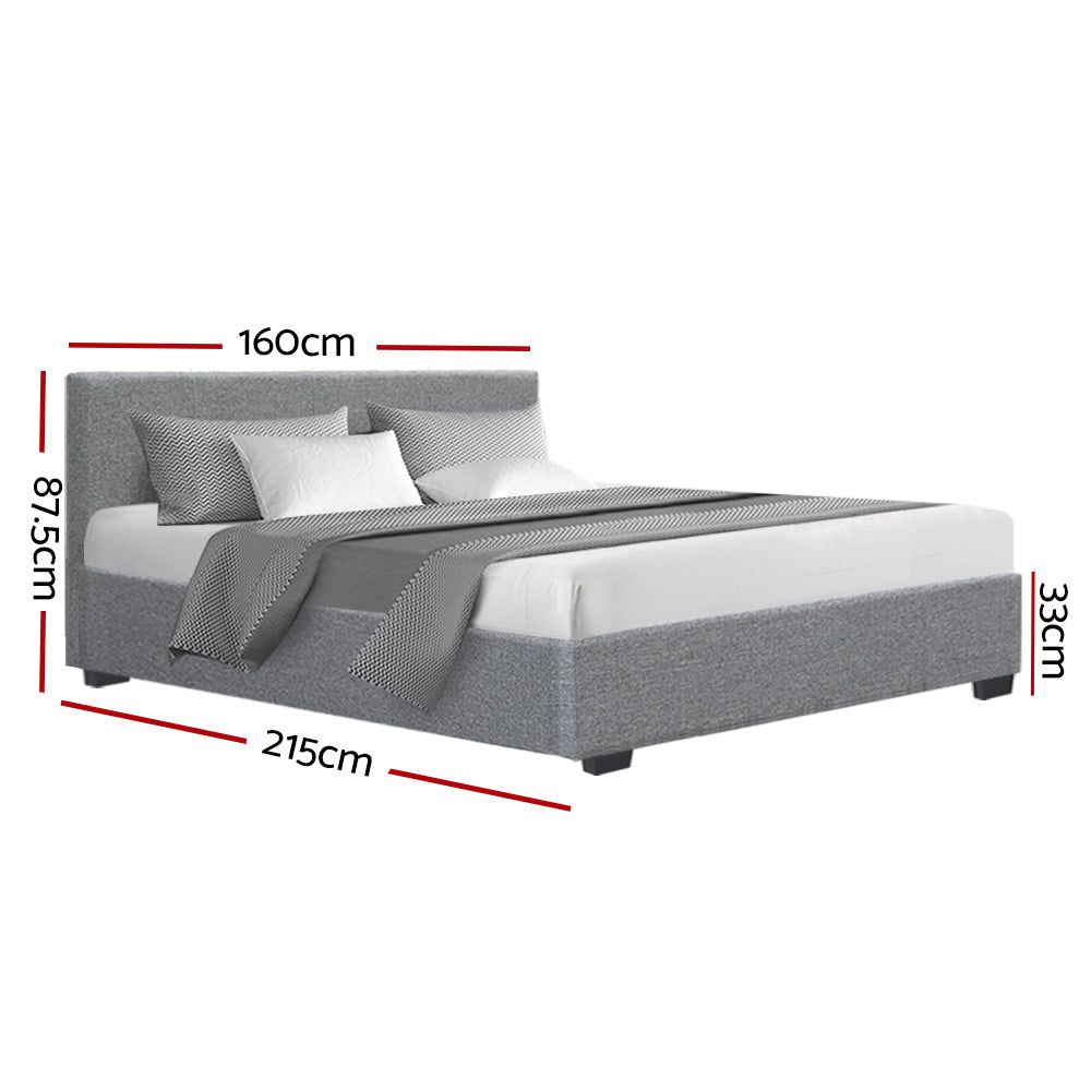 Marlook Bed Frame Queen Size Gas Lift Grey NINO