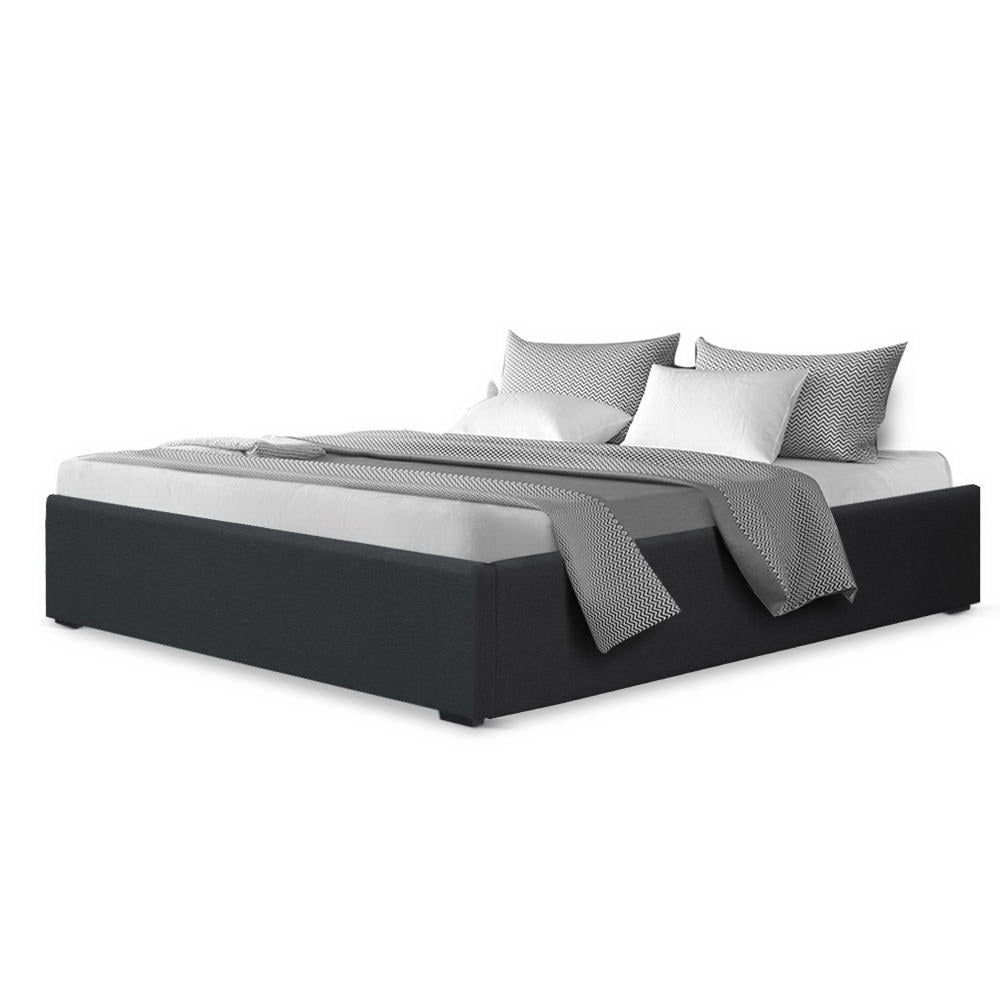 Marlook Bed Frame Double Size Gas Lift Base Charcoal TOKI