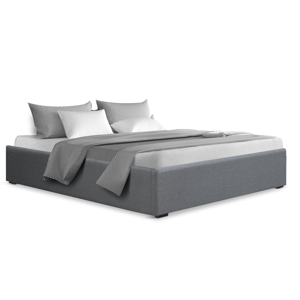 Marlook Bed Frame Double Size Gas Lift Base Grey TOKI