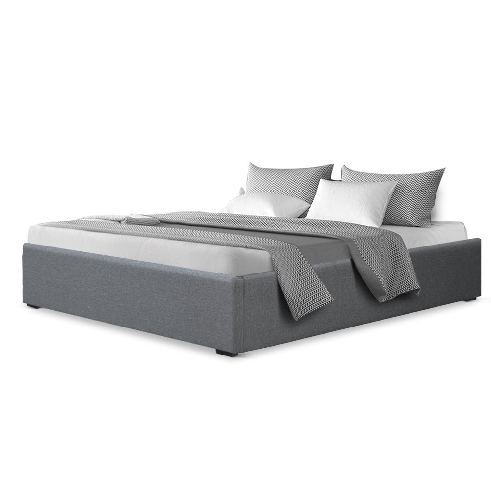 Marlook Bed Frame Double Size Gas Lift Base Grey TOKI