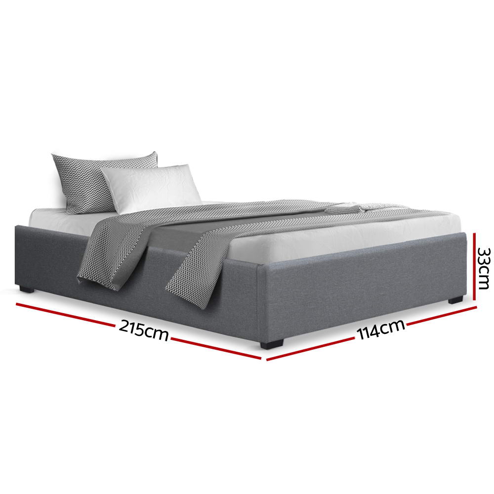 Marlook Bed Frame King Single Size Gas Lift Base Grey TOKI