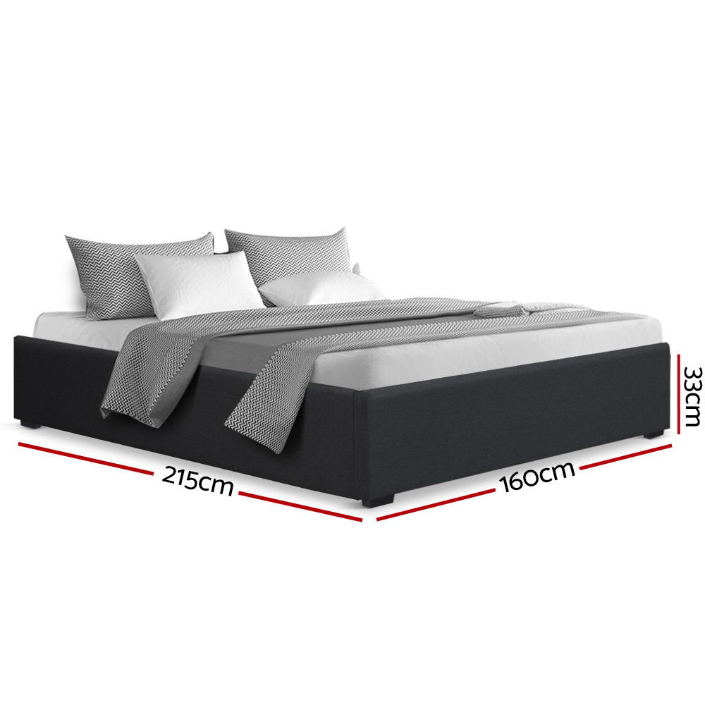 Marlook Bed Frame Queen Size Gas Lift Base Charcoal TOKI